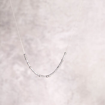 Sterling Silver 'Strong Woman' Morse Code Necklace, 5 of 9
