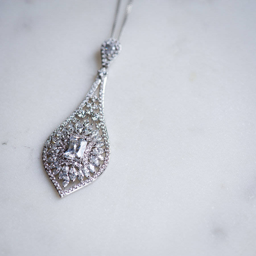 ornate crystal chandelier necklace by queens & bowl