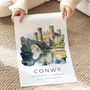 Wales Travel Print Of Conwy Castle, thumbnail 2 of 7