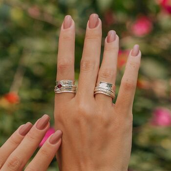 Aura Zen Sterling Silver Spinning Ring, 2 of 12
