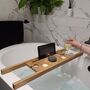 Personalised Solid Oak Bath Tray Caddy, thumbnail 4 of 8