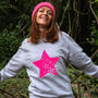 Neon Star Snowflakes Christmas Jumper, thumbnail 2 of 6