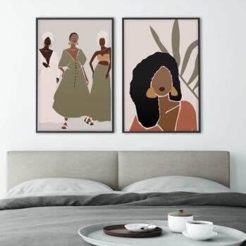 Set Of Three Abstract Black Women A3 Poster Print, 7 of 12