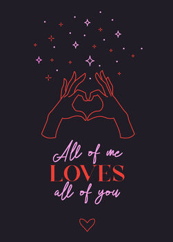 All Of Me Loves You Valentines Card, 2 of 2