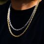 Mens Silver Rolo Link Chain Necklace Rhodium Plated Chain, thumbnail 6 of 11