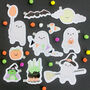 Halloween Party Ghosts, Cute Die Cut Sticker Pack, thumbnail 2 of 7