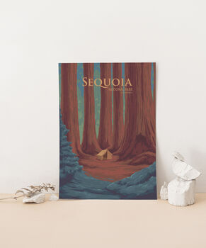 Sequoia National Park USA Travel Poster Art Print, 3 of 8