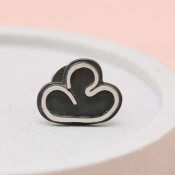 Cloud Pin Badge. Sterling Silver Cloud Pin, 4 of 5