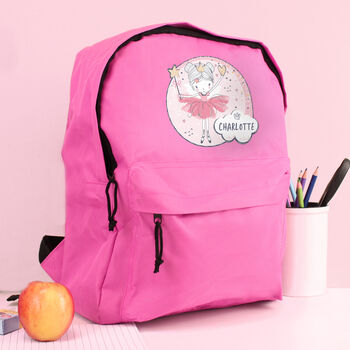 Personalised Princess Ballerina Pink Backpack, 4 of 5
