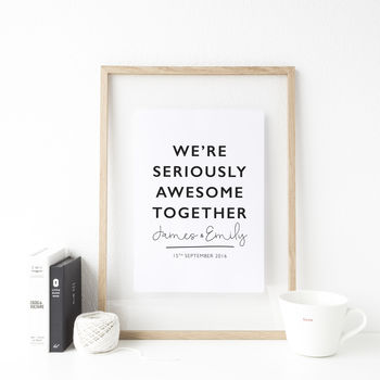 Personalised Awesome Paper Anniversary Wedding Print, 2 of 2
