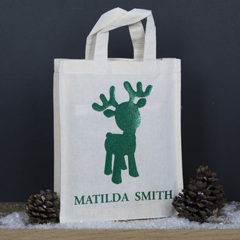 Personalised Children's Tote Bag, Reindeer Design, 2 of 2