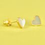 Sterling Silver Heart Studs With Pearl Detail, thumbnail 5 of 10