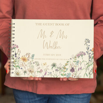 Personalised Wildflowers Wedding Guest Book, 9 of 12
