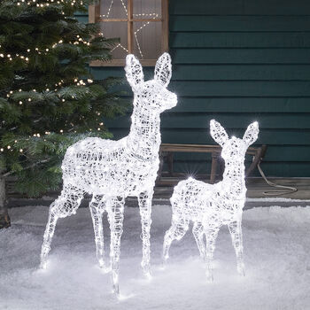 Swinsty Doe And Fawn Dual LED Plug In Light Up Reindeer, 5 of 8