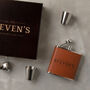 Personalised Vegan Leather Hip Flask Gift Set For Men, thumbnail 2 of 7