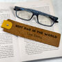 Best Dad In The World Personalised Leather Bookmark For Father's Day, thumbnail 1 of 7