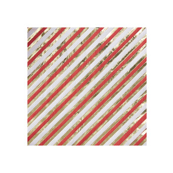 Gold Foiled Pin Stripe Paper Napkins Red And Gold, 2 of 3