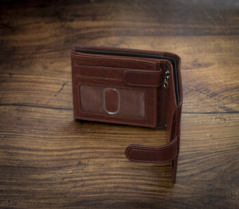 Personalised Brown Leather Wallet Trifold Rfid, 4 of 10
