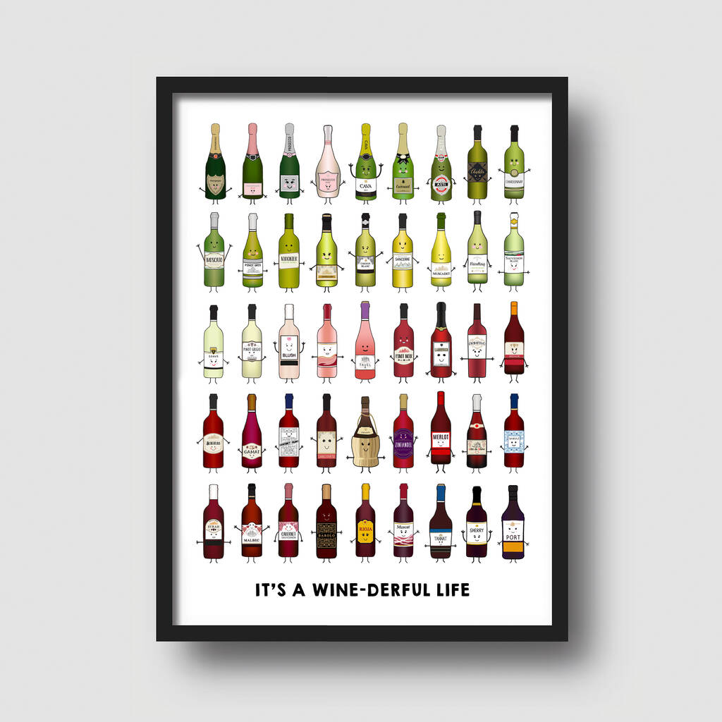 'It's A Winederful Life' Wine Montage Print, 1 of 5