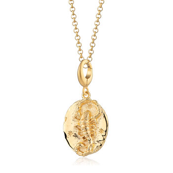 Scorpio Zodiac Necklace, Sterling Silver Or Gold Plated, 3 of 10