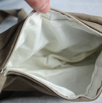 Handmade Repurposed Fabric Light Olive Green Bag, 4 of 7