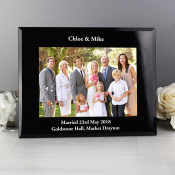 Black Glass Landscape Photo Frame 5x7, 2 of 7