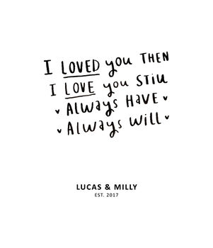 Personalised 'I Loved You Then I Love You Still' Print, 2 of 4