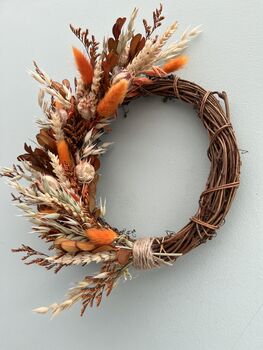 Large Dried Flower Autumn Wreath, 4 of 12