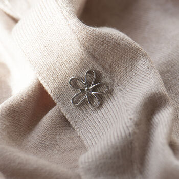 Gold Or Silver Colour Flower Modest Pin, 5 of 12