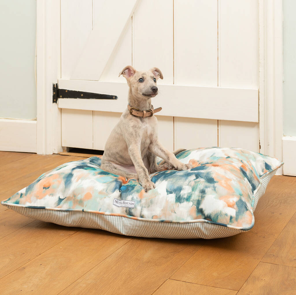 Watercolour And Mineral Stripe Pillow Dog Bed By Mutts & Hounds