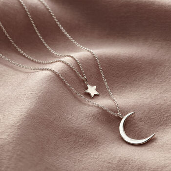 Moon And Star Personalised Layered Necklace Set, 7 of 12
