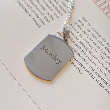 Personalised Silver ID Tag Necklace, 2 of 3