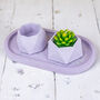 Pink Jesmonite Mini Planters And Tray, thumbnail 4 of 10