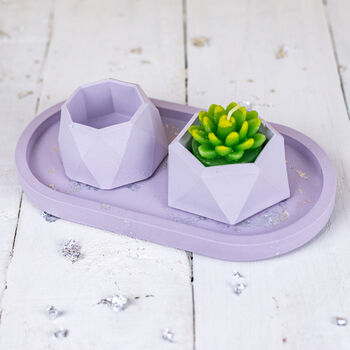 Pink Jesmonite Mini Planters And Tray, 4 of 10