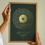 Personalised Metallic Gold Song Lyrics Print, thumbnail 3 of 8