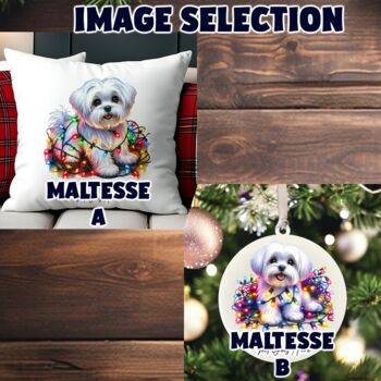 Personalised Maltese In Christmas Lights, 3 of 10