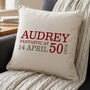 Personalised 50th Birthday Cushion, thumbnail 2 of 8