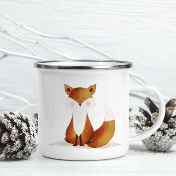 Woodland Fox Personalised Enamel Mug, 4 of 4