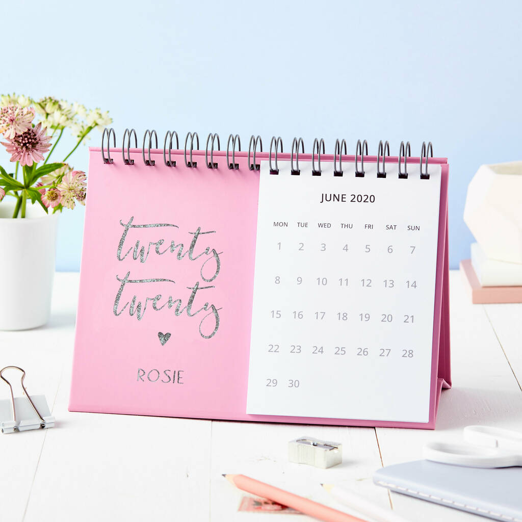 Personalised Script 2020 Desk Calendar By Martha Brook