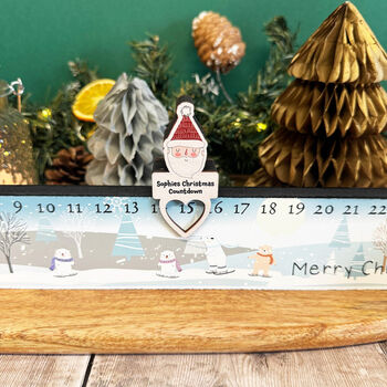 Personalised Advent Slider Polar Bear Merry Christmas, 3 of 5