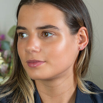 Sterling Silver Love Knot Micro Stud Earrings, 2 of 6