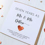 Personalised 7th Wedding Anniversary Card With Copper Heart, thumbnail 2 of 5