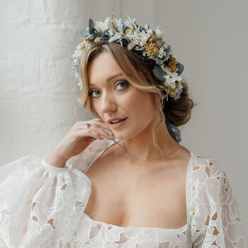 Blair Thistle Wedding Dried Flower Crown Wedding Headband, 4 of 5