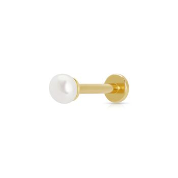 Pearl Single Flat Back Stud Earring, 2 of 7