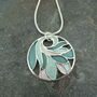 Abstract Swirl Green Enamel Pendant Necklace, thumbnail 3 of 4