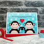 'Monkeys' Personalised Couple Christmas Card, thumbnail 1 of 3