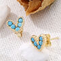 Gold Jewel Heart Earrings In A Personsalised Gift Box, thumbnail 3 of 6