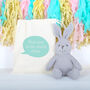 Grey Bunny Rabbit Rattle And Personalised Bag, thumbnail 1 of 5