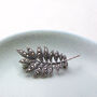 Sterling Silver Marcasite Leaves Small Brooch, thumbnail 1 of 11