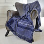 Personalised Royal Blue And White Tassel Blanket, thumbnail 2 of 3